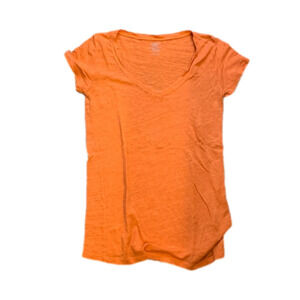 Majestic paris t shirt orange color v neck